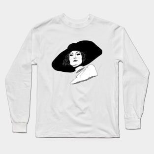 Woman With Hat Long Sleeve T-Shirt